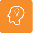 Image of a person with an idea lighbulb icon